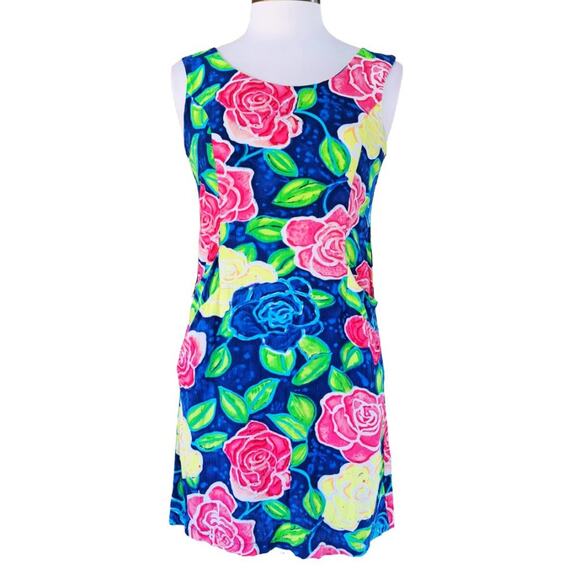 Jams World Dresses & Skirts - JAMS WORLD Vintage 80s 90s Bright Floral Rose Print Dress Sleeveless